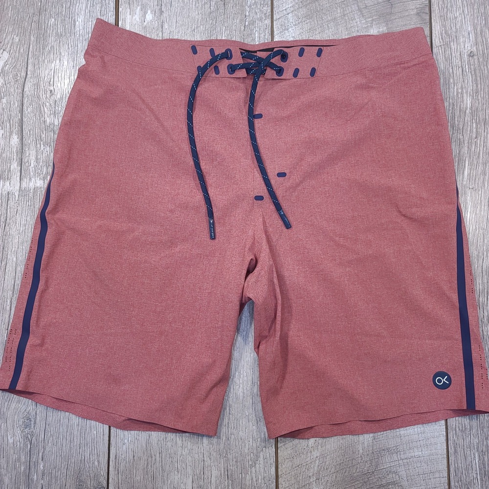 Outerknown Board Shorts Mens 32 Red Apex Trunks Recycled Stretch Swimwear